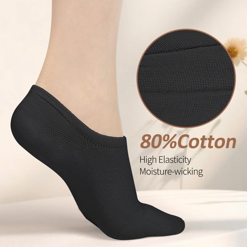 Ordenado Women's 6 Pairs Casual Thin No Show Socks Non Slip Flat Boat Line Multicolor - Image 2